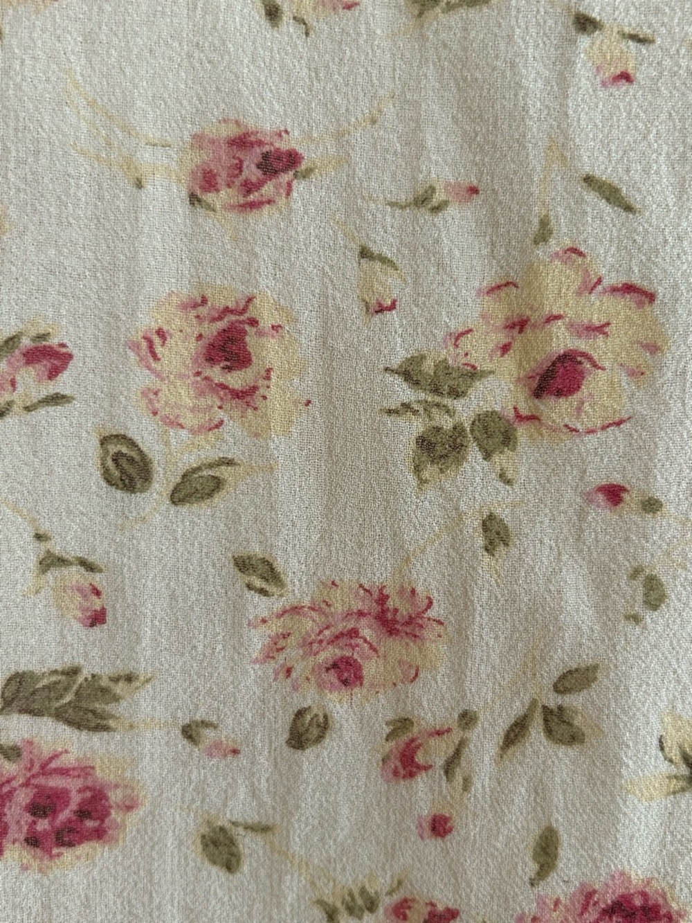 Anne Carson Silk Floral Blouse Yellow Pink Size L - Picture 8 of 13